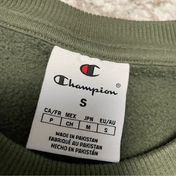 Champion Green Crewneck Sweatshirt Olive Sage Green Men’s Small - Picture 5 of 8